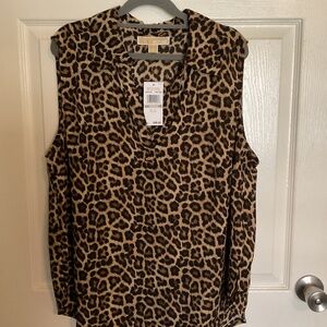 NWT Michael Kors Sleeveless Animal Print Top